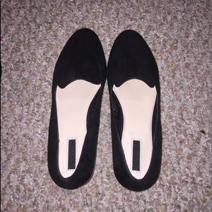 Retro Black Suede Loafers
